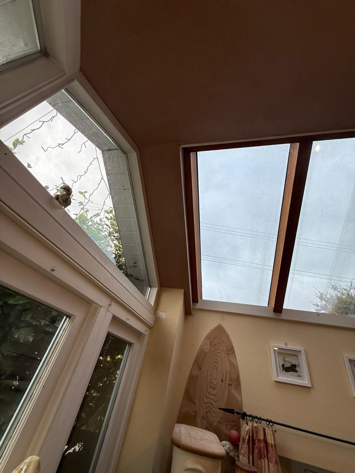 Plaster finish surrounding roof lights