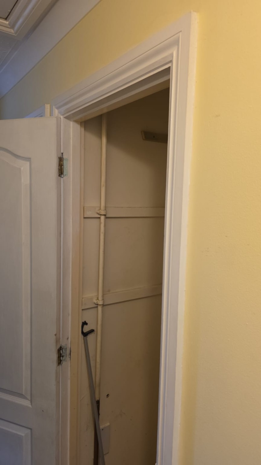 Doorway and surrounding wall during the Tiverton kitchen project
